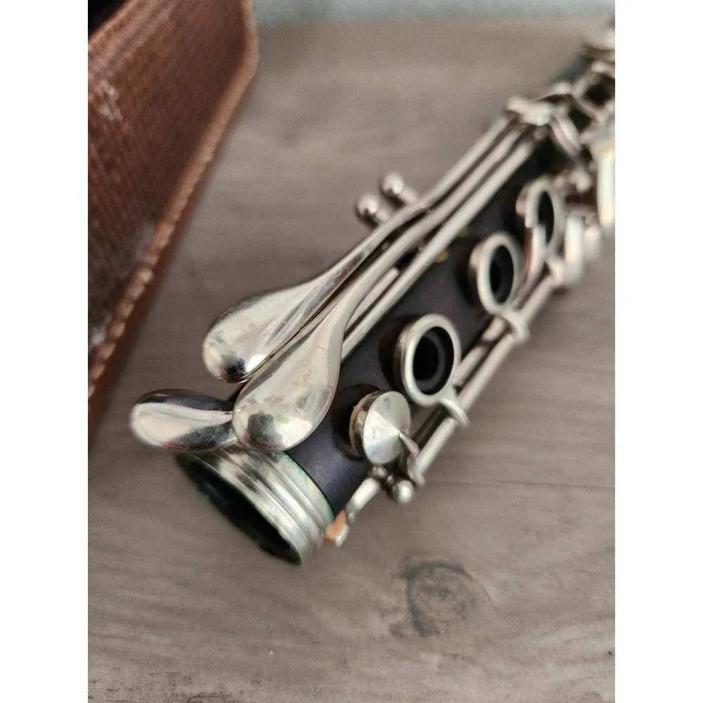 Vtg Noblet Paris Andre Chabot Black Wooden Clarinet + hard case/velvet liner